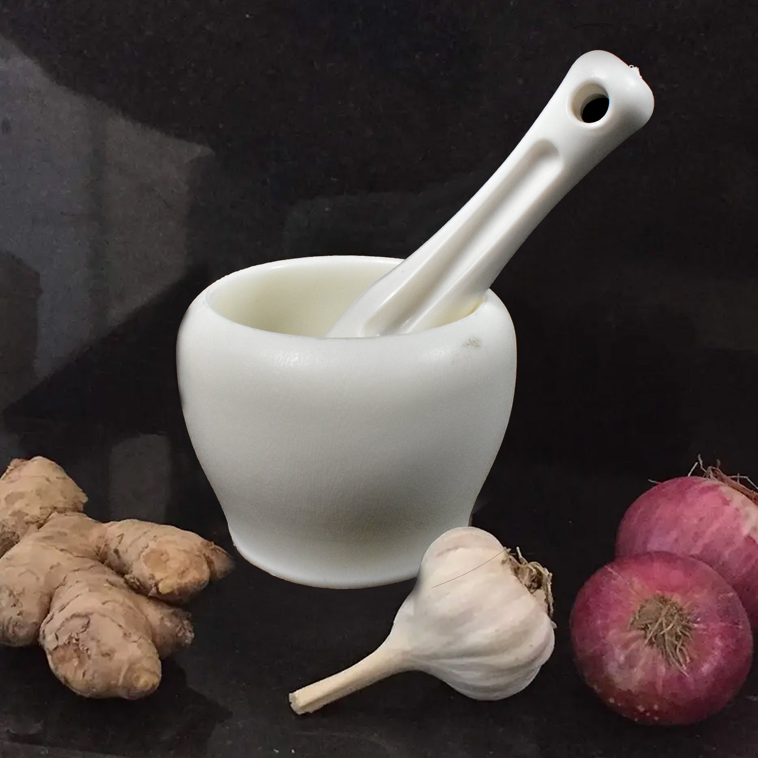 7193 Mortar and Pestle Set for Spices, Okhli Masher, Khalbatta, Kharal, Mixer, Natural & Traditional Grinder and Musal, Well Design for Kitchen, Home, Herb DeoDap 7193 Mortar and Pestle Set for Spices, Okhli Masher, Khalbatta, Kharal, Mixer, Natural & Traditional Grinder and Musal, Well Design for Kitchen, Home, Herb DeoDap